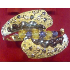 Gold Bracelet Snake 6 Purple Stones  21K 30g اسوره ثعبان 6 حجر بنفسجي