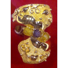 Gold Ring Snake 6 Purple Stones  21K 7.45g خاتم ثعبان 6 حجر بنفسجي