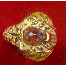 Gold Ring Heart Yellow Stone 21K 6.75g خاتم ذهب قلب حجر اصفر