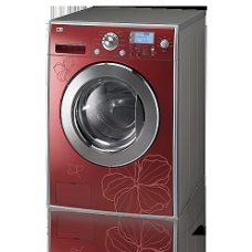LG Washing Machine 8Kg & Drayer Steam 4Kg Red Color