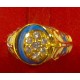 Gold Ring Enamel Turquoise Stone 21K 5.7g خاتم ذهب مينه حجر فيروز
