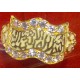 Gold Ring Enamel Beige 21K 5.2g خاتم ذهب مينه بيج