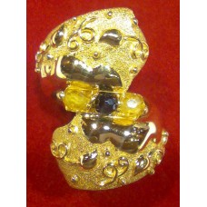 Gold Ring 3 Snakes 3 Stones 21K 7.5g خاتم ذهب ثعبان 3 حجر اسود