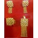 Gold Set 21K 20g طقم ذهب لؤلؤي مربع تعليقه وحلق وخاتم 